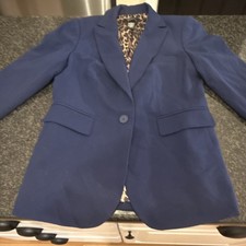 Body by Victoria Blue Notch Lapel Blazer Jacket Women  s Size 8 Regular