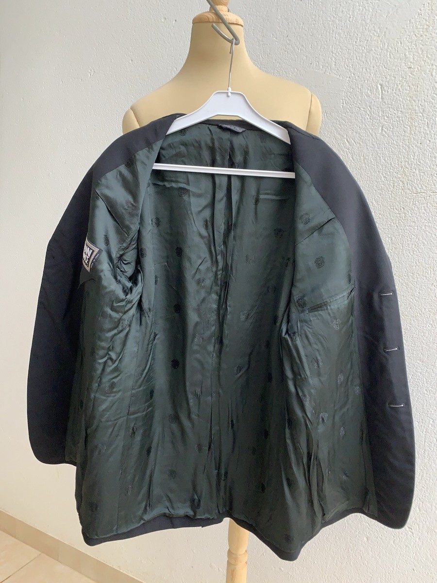 VERSACE ブラックレザーブレザー FIRST LINE VERSACE CLASSIC BAROQUE PANTHER SILK BLAZER