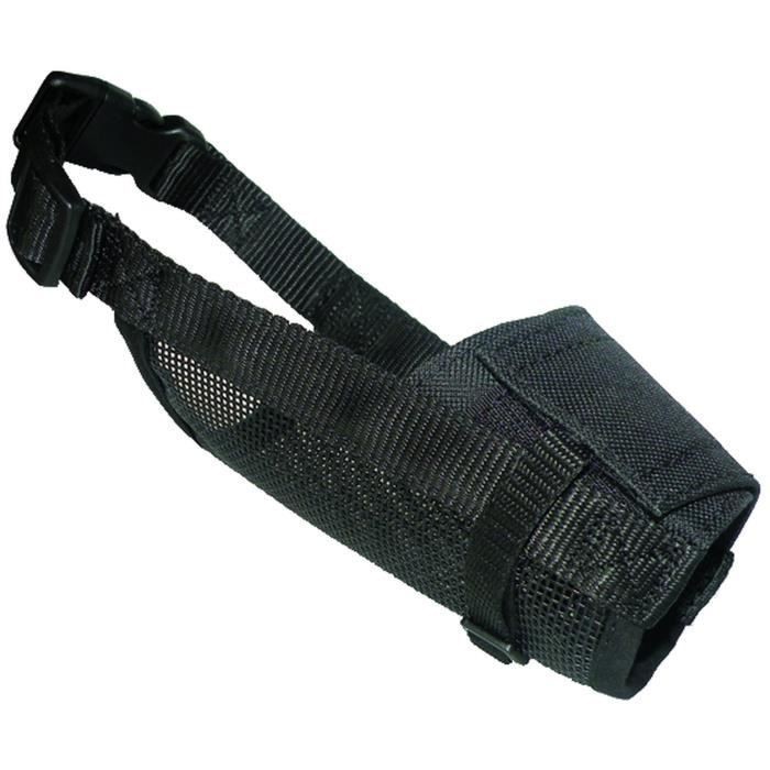 Muselière en nylon noir YAGO pour grand chien taille XL avec filet respirant