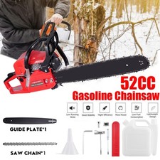 52CC & 20" Gasoline Chainsaw Powered Wood Cutting Engine Gas Crankcase Chain Saw