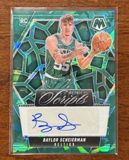 2024-25 Mosaic Baylor Scheierman Rookie Scripts Mosaic Auto Green Ice Celtics RC