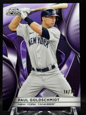 2025 Topps Chrome Black Paul Goldschmidt #146 Purple Refractor 14/75 Yankees