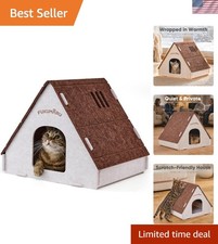 Large Cat Hideaway - Stylish Felt Cave Bed for Indoor Cats - Easy Assembly