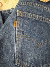 Vtg Levis 517 Orange Tab Jeans Mens 33x33 Bootcut Blue Dark Wash USA Made