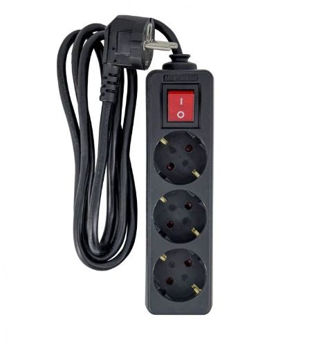 MicroConnect MC-GRU00315BS 3-way Schuko Socket on/off