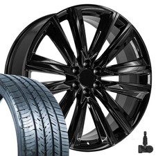 4869 Gloss Black 26 Inch Rims 29530 Tires Tpms Fit Cadillac Chevy Gmc 4869 Gloss Black 26 Inch Rims 29530 Tires Tpms Fit Cadillac Chevy Gmc