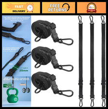 Heavy Duty 18" Adjustable Bungee Cords - 190 Lbs Strength, Flat Carabiner Hooks