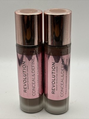 2 pack  Makeup Revolution Conceal & Define Full Coverage Foundation  F14 0.8 Oz