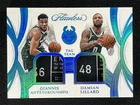 2024-25 Flawless Giannis Antetokounmpo/Damian Lillard Dual Tag Team Patch 2/2