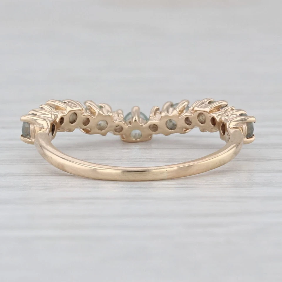 Protector de anillo contorneado de alejandrita de circón de 0,70 quilates de oro amarillo de 10 k talla 7 certificado de autenticidad Foto 4 de 4