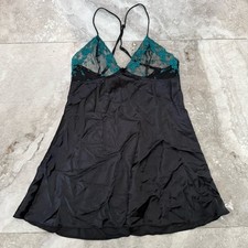 Vintage Shirley Of Hollywood Embroidered Floral Nightie Negligee Lace Satin Med