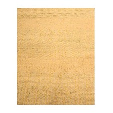 8'1" x 10'1" Beige THE BUTTONS Wool and Sari Silk Hand Knotted Modern Rug R76184