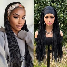 Long Headband Box Braid Hair Wig Braided Dreadlock Natural Texture Men Women
