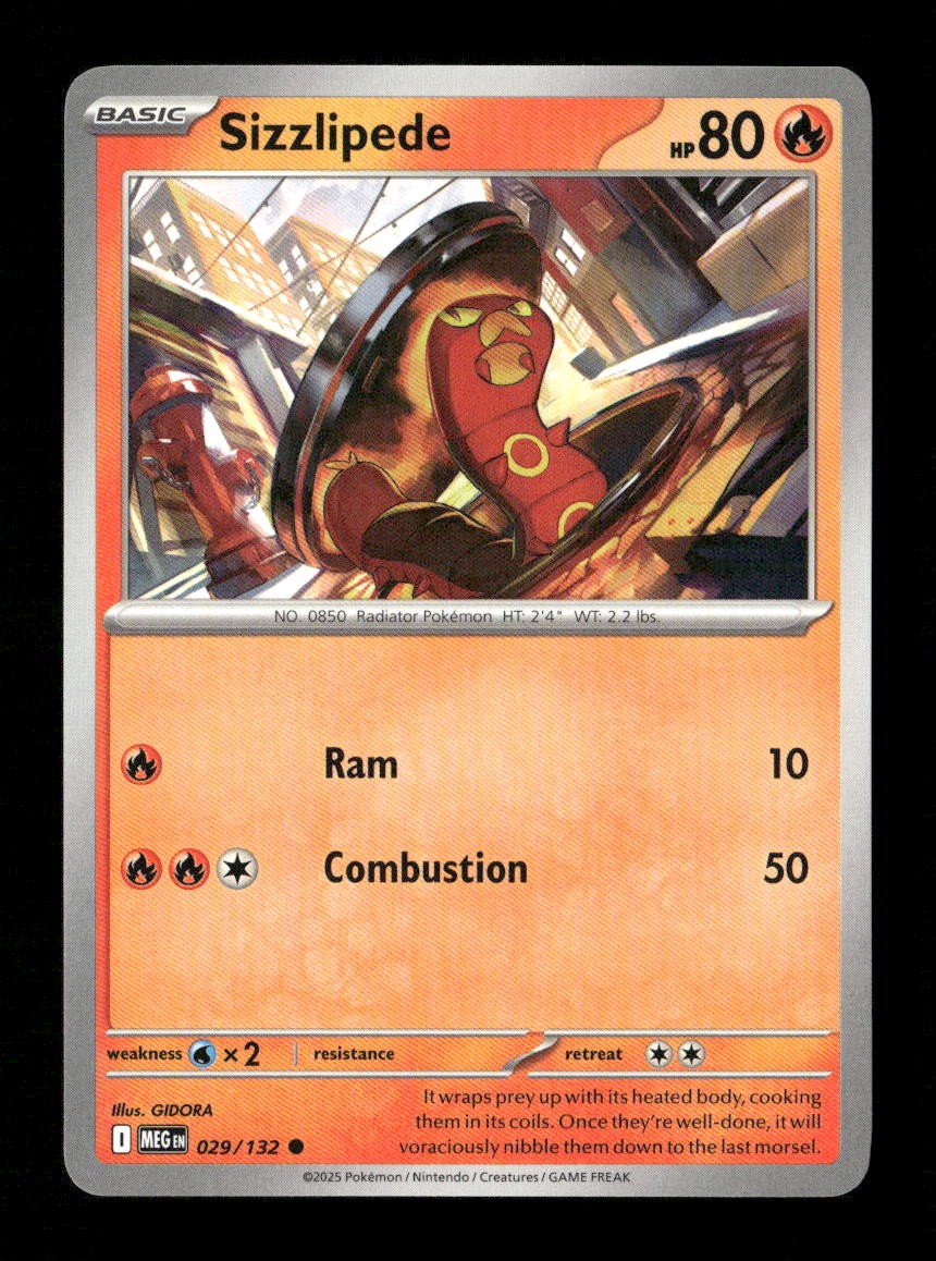 Sizzlipede Common ME01: Mega Evolution 029/132 NM Pokemon NM