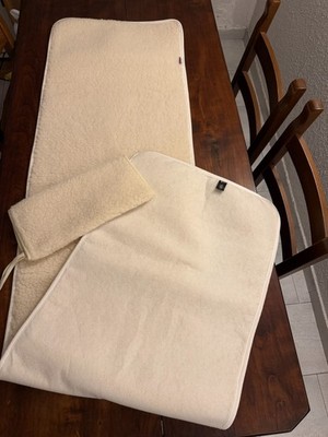 Alpenwolle real wool non-slip armchair cover with hand warmers armchair cover
