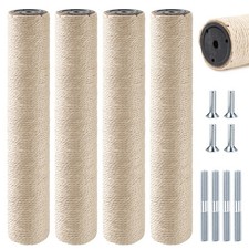 4 PCS 15.7 Inch M8 Cat Scratching Post Replacement Sisal Pole Rope Cardboard