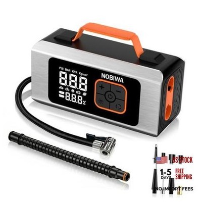 Tire Inflator Portable Air Compressor with High-Capacity Battery, 100% Duty