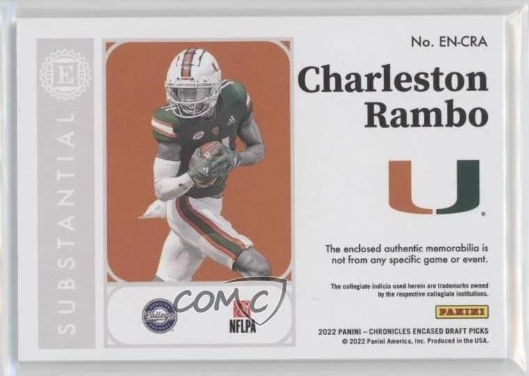 2022 Panini Chronicles Draft Picks Charleston Rambo #EN-CRA Rookie RC - Image 2 of 2