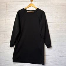 Pact Dress Womens Size Small Black Courtside Sweatshirt Organic Cotton Pockets