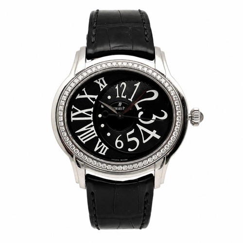 Audemars Piguet Millenary 39.5mm Steel Black Dial Watch 77301S...