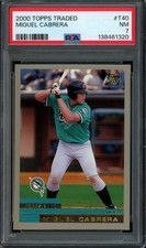 2000 Topps Traded & Rookies #T40 Miguel Cabrera RC Rookie Card PSA 7 Marlins. rookie card picture