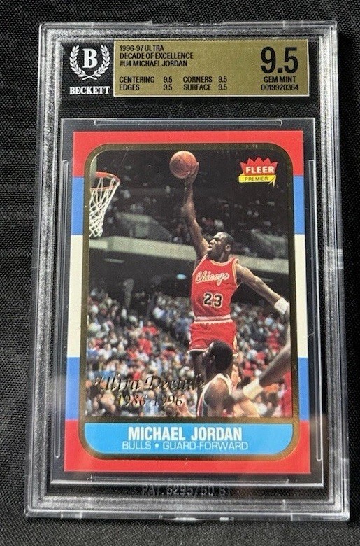 1996 Fleer Decade of Excellence #4 Michael Jordan Rookie BGS 9.5 Sub Grades 9.5 view 3