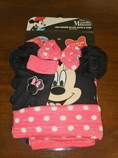 Disney Girls Winter Hat - 3-Piece Minnie Mouse Scarf and Glove Set W Gift Box