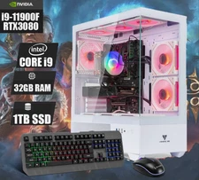 High Performance ARGB Gaming Computer PC RTX3080 i9 32GB RAM 1TB SSD Win11 WiFi6