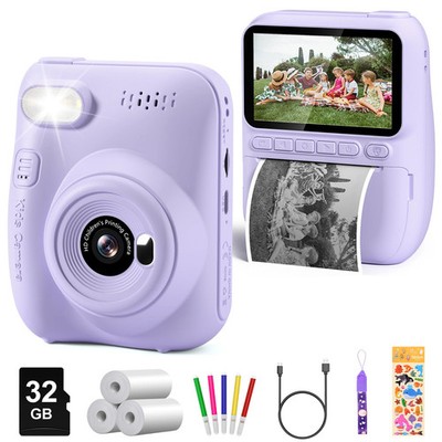 Instant Print Camera for Kids 3.0 Kids Camera for 6-12 Year 32MP HD 1080P