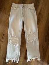 We The Free Light Wash Distressed Denim Jeans Size 25