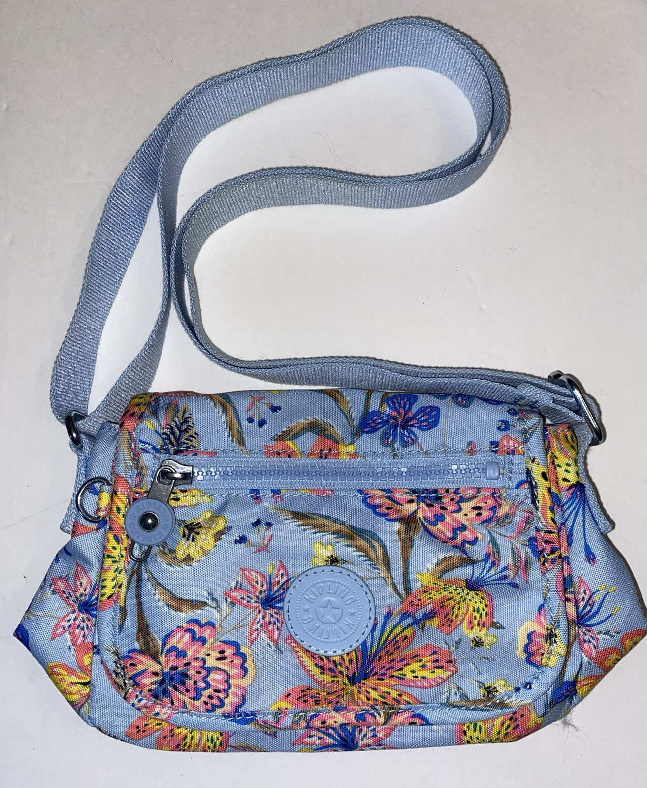 Kipling Live Light Blue Adjustable Crossbody Purs… - image 1