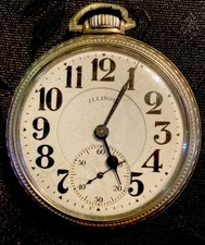 SCARCE ILLINOIS BUNN SPECIAL POCKET WATCH MOV'T  DIAL, RUNS. Very Good Cond.
