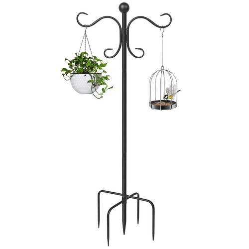 76 Inch Adjustable Double Shepherds Hooks for Outdoor Heavy Duty, Two Sided G...