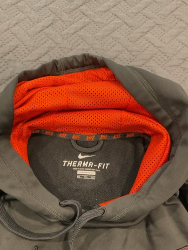 Nike Therma Fit Hoodie Men's XXL Knockout Annihilator Anthracite Orange Swoosh - Picture 3 of 8
