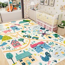 Kids Rug Play Mat 5x8Ft Farm Animal Carpet for Bedroom Playroom Classroom, Bo...