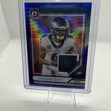 2024  Donruss Optic - Threads Devonta Smith #DTB-DSH Blue Hyper Prizm (MEM)