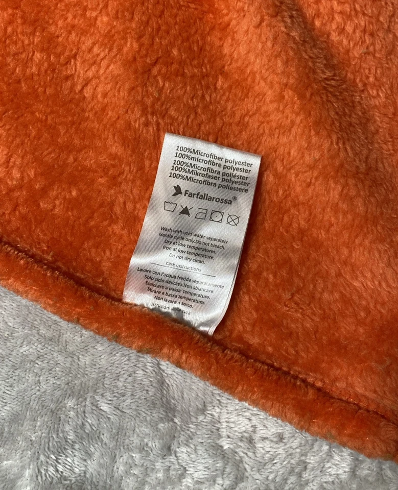 Farfallarossa Manta Bebé Naranja Suave Vellón Microfibra Seguridad Lovey 30"x40" Foto 3 de 4