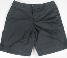 LANDS END Black School Uniform Plain Front Chino Shorts Girls 12 NEW