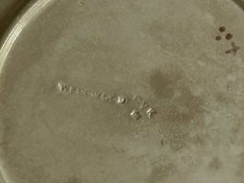 Antiker Wedgwood Majolika Teller 1882 grün braun Blumen Schmetterling 9 Zoll - Bild 13 von 14