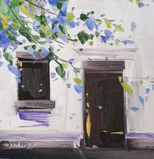 Western Art House Door Window PRINT Canvas Painting By Artist Jose Trujillo