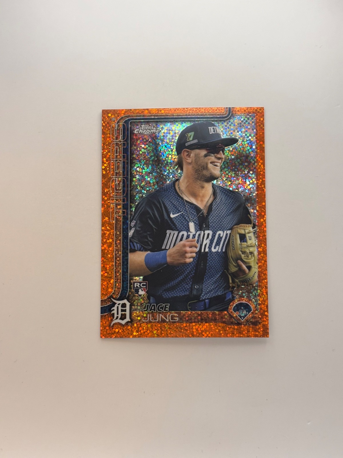 2025 Topps Chrome - Image Variation Jace Jung #225 Orange Speckle Refractor /25