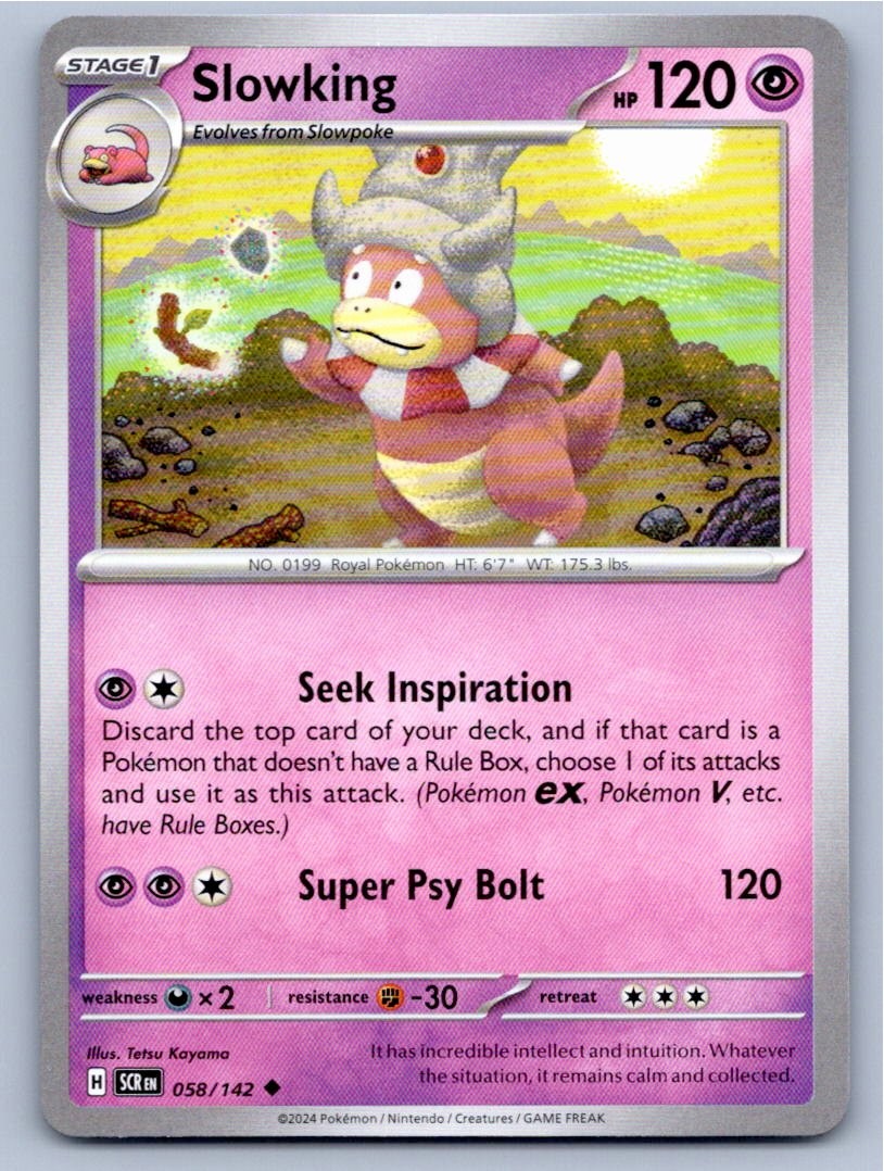 2024 POKEMON SLOWKING STELLAR CROWN 58/142 UNCOMMON NM A38160 FREE S&H