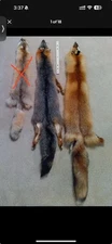 LOT of 2 Tanned Fox Fur Pelts Red/Grey/Swift FREE SHIP