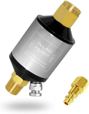 Air Compressor Water Oil Separator Filter for Paint Spray Gun, 1/4 Inch NPT Male