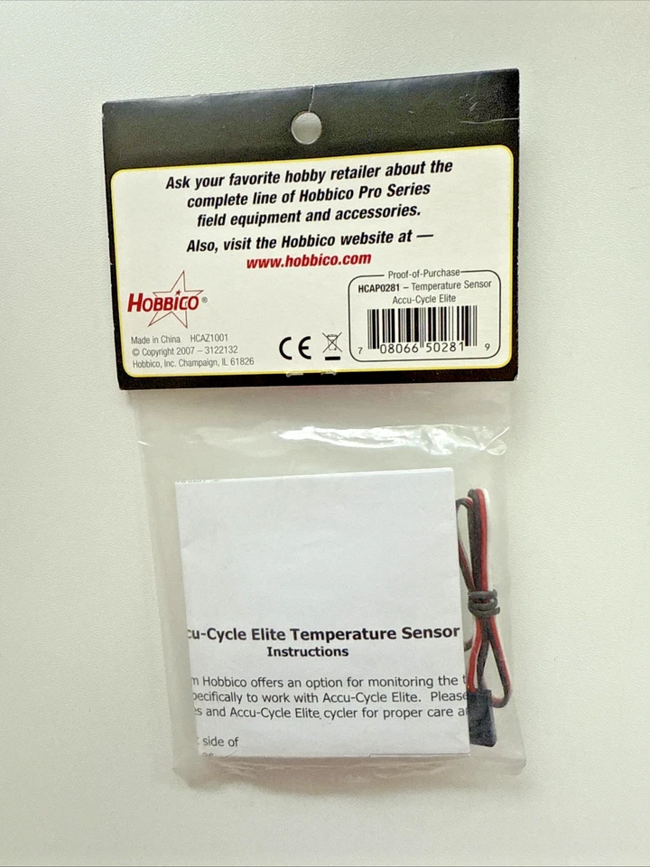 HOBBICO ACCU-CYCLE ELITE TEMPERATURE SENSOR HCAP0281 NEW OLD INVENTORY - Image 2 of 2