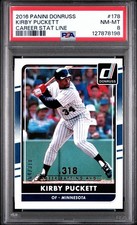 2016 Donruss Kirby Puckett Career Stat Line PSA 8 #178-Minnesota Twins-164/318