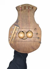 Vintage 1970s Wooden Door Harp Chime Handmade Folk Art Scandinavian Style Decor