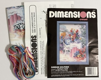 Garden Solitude Crewel Bausatz - Dimensions - #6167 - Floral - Neu - Vintage