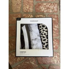 Modern Baby Pottery Barn Kids Cheetah Swaddle Set of 3 Organic Cotton