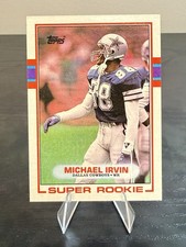 Michael Irvin 1989 Topps Super Rookie card RC #383 Cowboys HOF Sharp Corners . rookie card picture